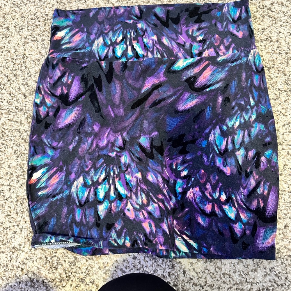 Buttery soft skirt, pencil style, peacock pattern